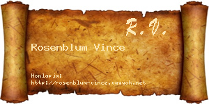 Rosenblum Vince névjegykártya